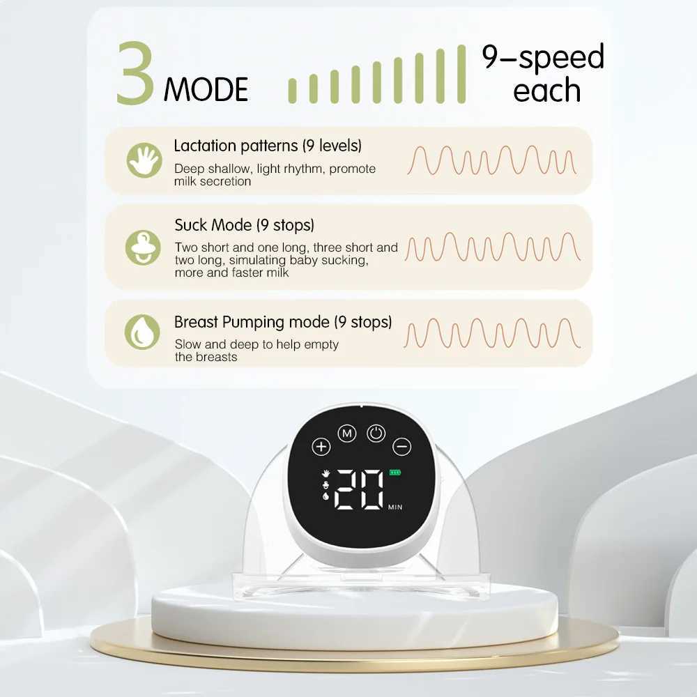 Breastpumps Breastpumps 2pcs Wearable Breast Pum Hands Free Electric Breast Pump Silent Invisible Breast Pump 3 Modes 9 Levels of Suction 180ML Capaci