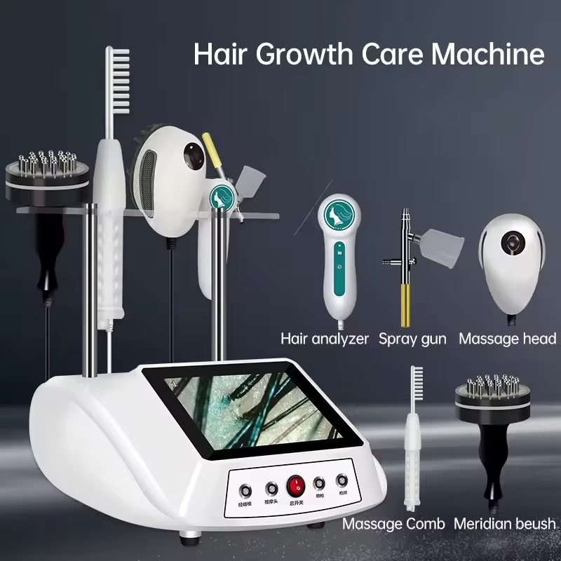 5 In 1 High Frequency Laser Hair Growth Machine Hair Scalp Analyzer Treatment Hair Loss Scalp Massager Testing Machine