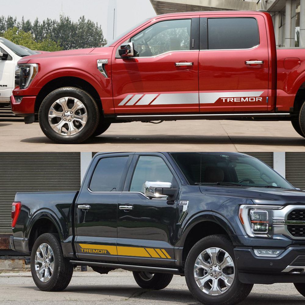 Pickup Stickers For Ford Tremor F150 F250 Car Door Side Skirt Stripes Decals Truck Graphic Vinyl Decor Cover Auto Accessories