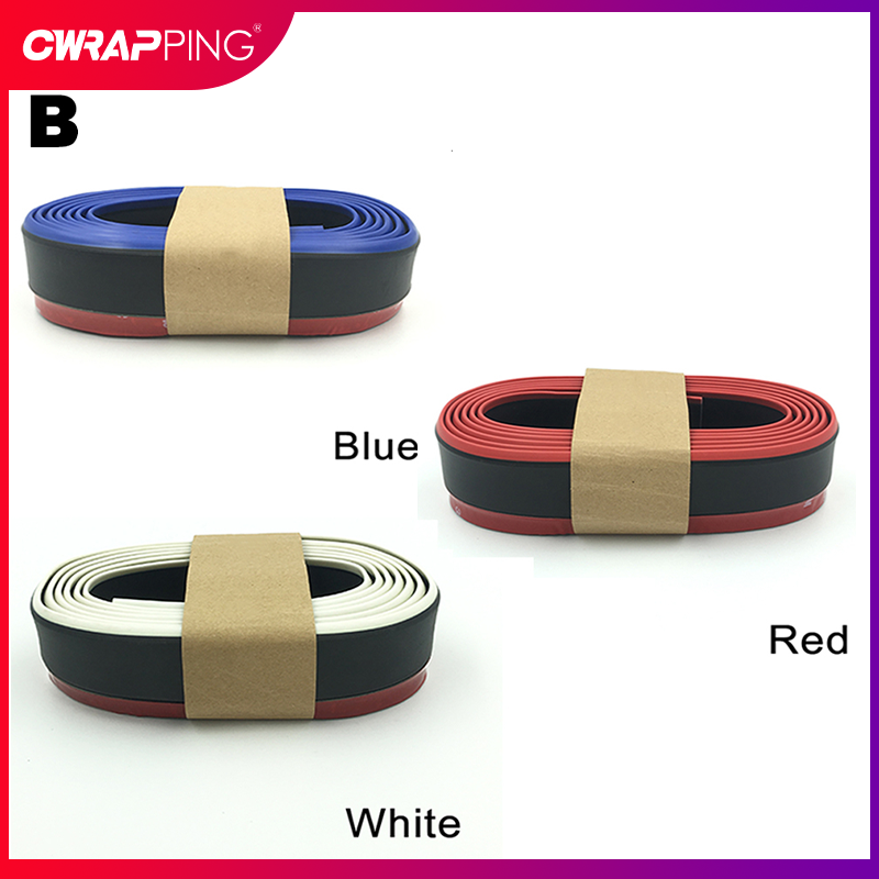 2.5m Car Front Bumper Lip Protector Black Anti Scratch Protector Rubber Splitter Chin Spoiler Side Skirt Rubber Body Kit Trim 908eb