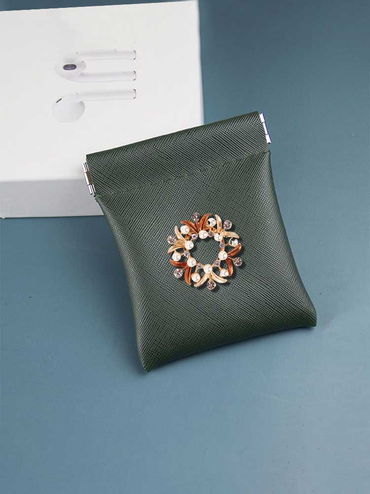 Soft PU Key Wallets - Simple & Short Hand Pouch Modernism Luminous Sphere Decor 4ab54