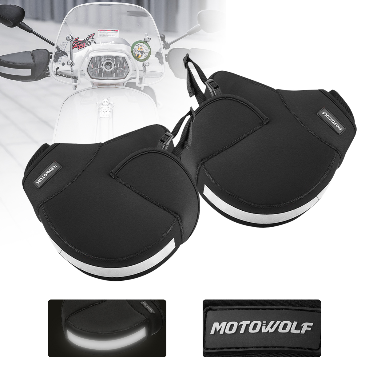 Motorcycle Handlebar Gloves Muffs Winter Warm Handle Gloves Waterproof Windproof Motorbike Handle Bar Hand Cover Muffs Parts dbce8 5 23a31