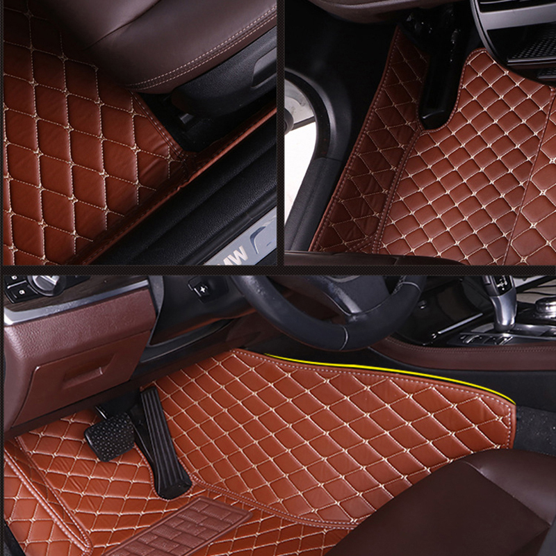 Custom Car Floor MatsFor Mercedes Benz C Class W203 2000~2006 Leather Auto Carpets Protective Pad Rugs Waterproof Interior Parts