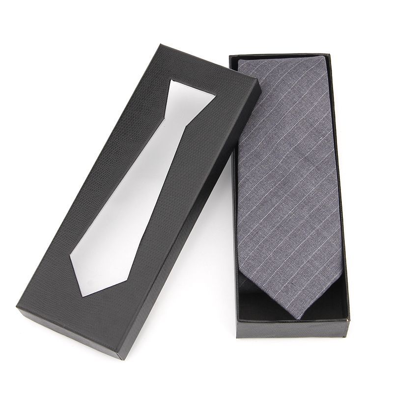 Men Simple Black Snake Pattern Necktie Bow Tie Packaging Box With Window Party Necklace Ring Storage Case Wedding Jewelry Gift 11d06 5 2161e