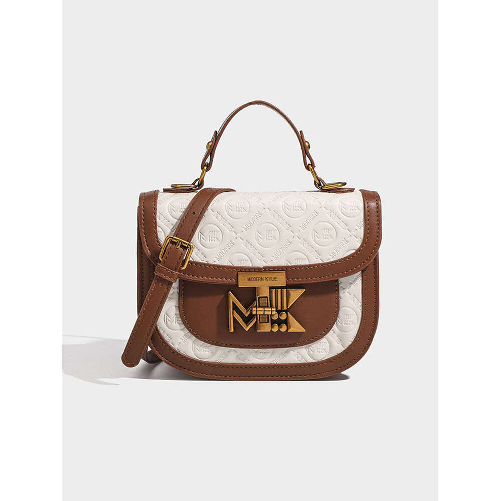 2024 new Vintage print elegant temperament shoulder bag senior sense fashion all saddle handbag