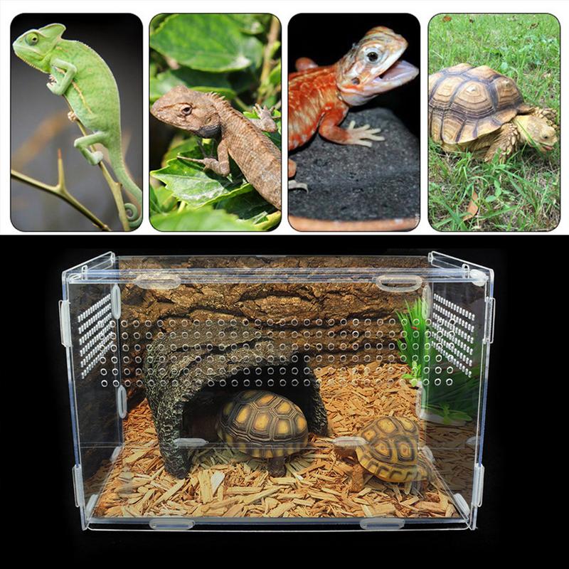 Reptile Breeding Box Acrylic Spider Lizard Scorpion Acrylic Transparent Insect Breathable Terrarium Food Feeding Container