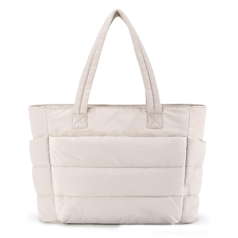 Tote Bag for Women Lightweight Puffy Tote Bag with Compartments Quilted Shoulder Bag Handbag for Travel Work Lady Shoulder Large Capacity Bag Designer