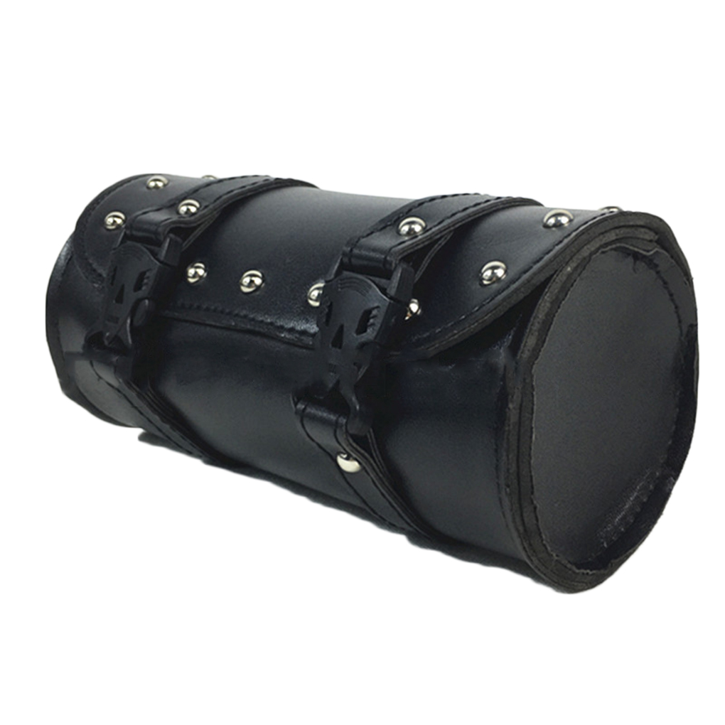 Motorcycle Front Saddle Bag Motorbike Repair Tool Barrel Shaped Organizer Cargo Pouch with Buckle Strap Scooter Accessories