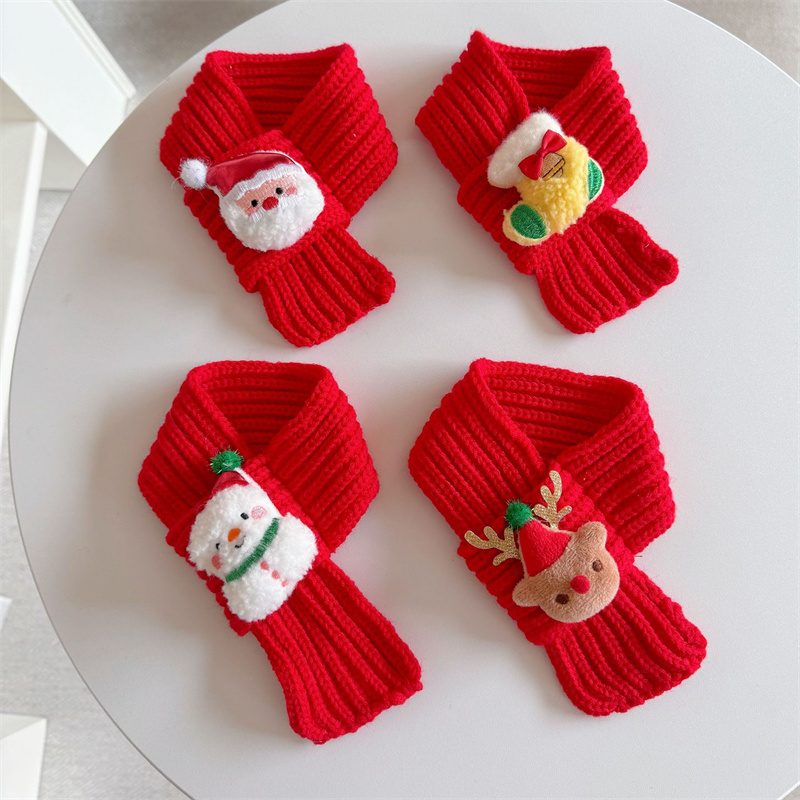 Pets Santa Scarf Christmas Scarf for Cats Pets Christmas Costume for Cat Rabbit Puppy Doll