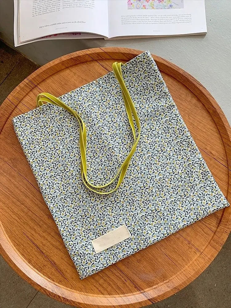 Miyagawa Cusal Korean Flower Canvas Womens Bag Large Capacity Shoulder Bag 241111