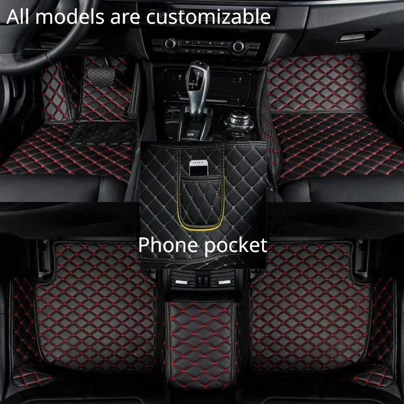 Custom Floor Mats for Chevrolet Orlando 2011-2022 Year Artificial Leather Phone Pocket Carpet Interior Car Accessories