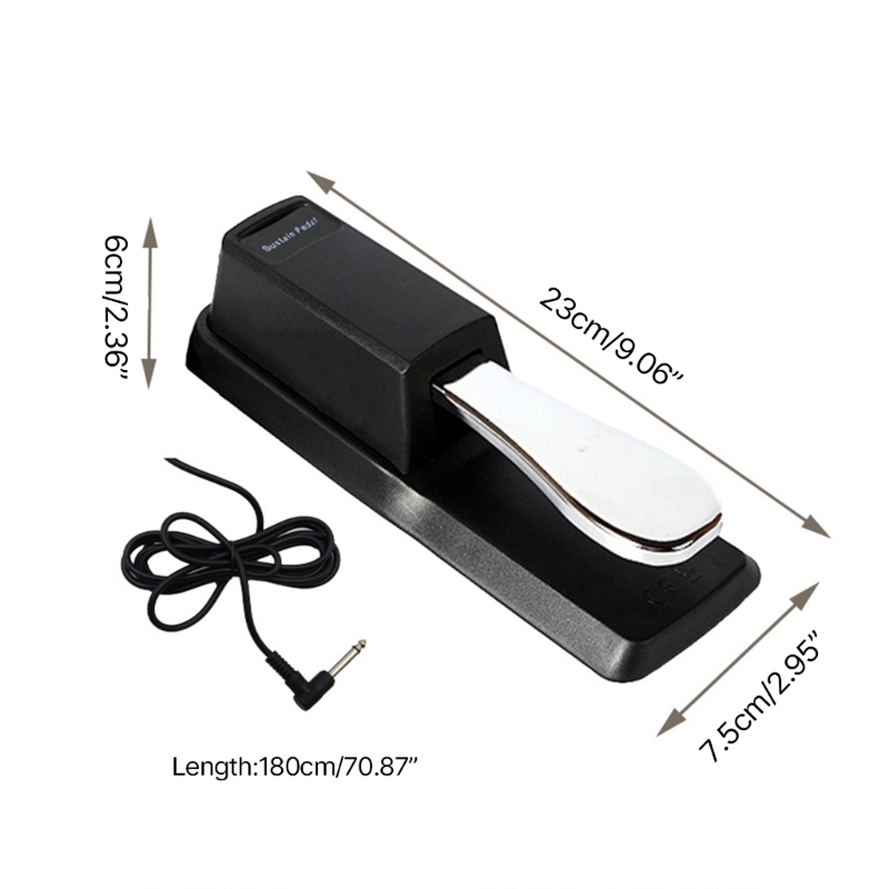 Piano Sustain Pedal Damper Pedal Polarity Switch Sustain Pedal Foot Switch 6.5mm Plug for Digital Piano MIDI Keyboard