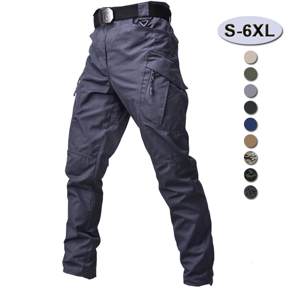 Tactical Pants Men Outdoor Work Wear Cargo Pant Waterproof Multipockets Ripstop SWAT Hiking Trousers Army Overalls 6XL 241112