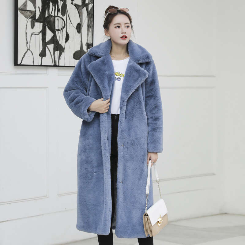 shanshi fur coat women Imitation fur with lapel extension plus size women's clothing imitation rabbit fur winter suit collar coat