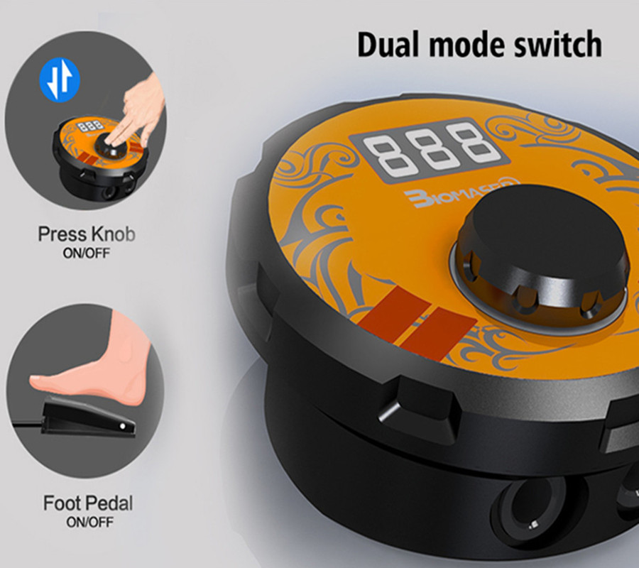 TPN026 Rotary Dual Tattoo Machine Gun LCD Tattoo Power Supply Power Box With Adaptor Voltage Control Switch Makeup Supplies
