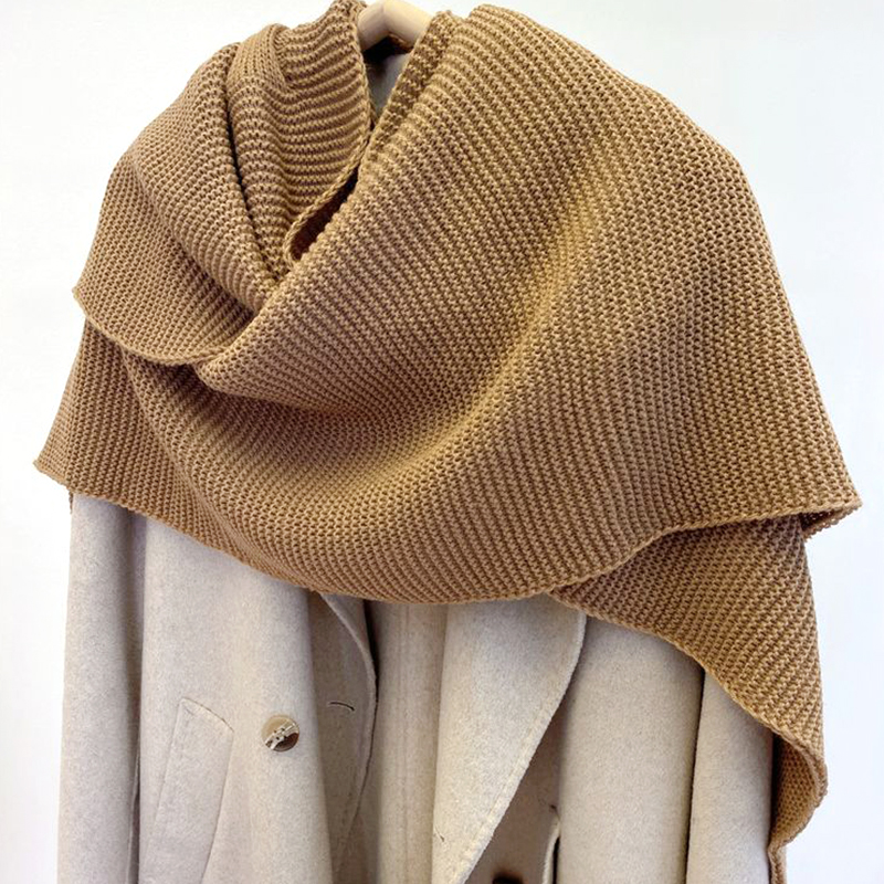 Women Neckerchief Scarf Knitted Shawl Large Neck Warm Solid Color Soft Costume Accessories Winter Lady Capes 1a8c5