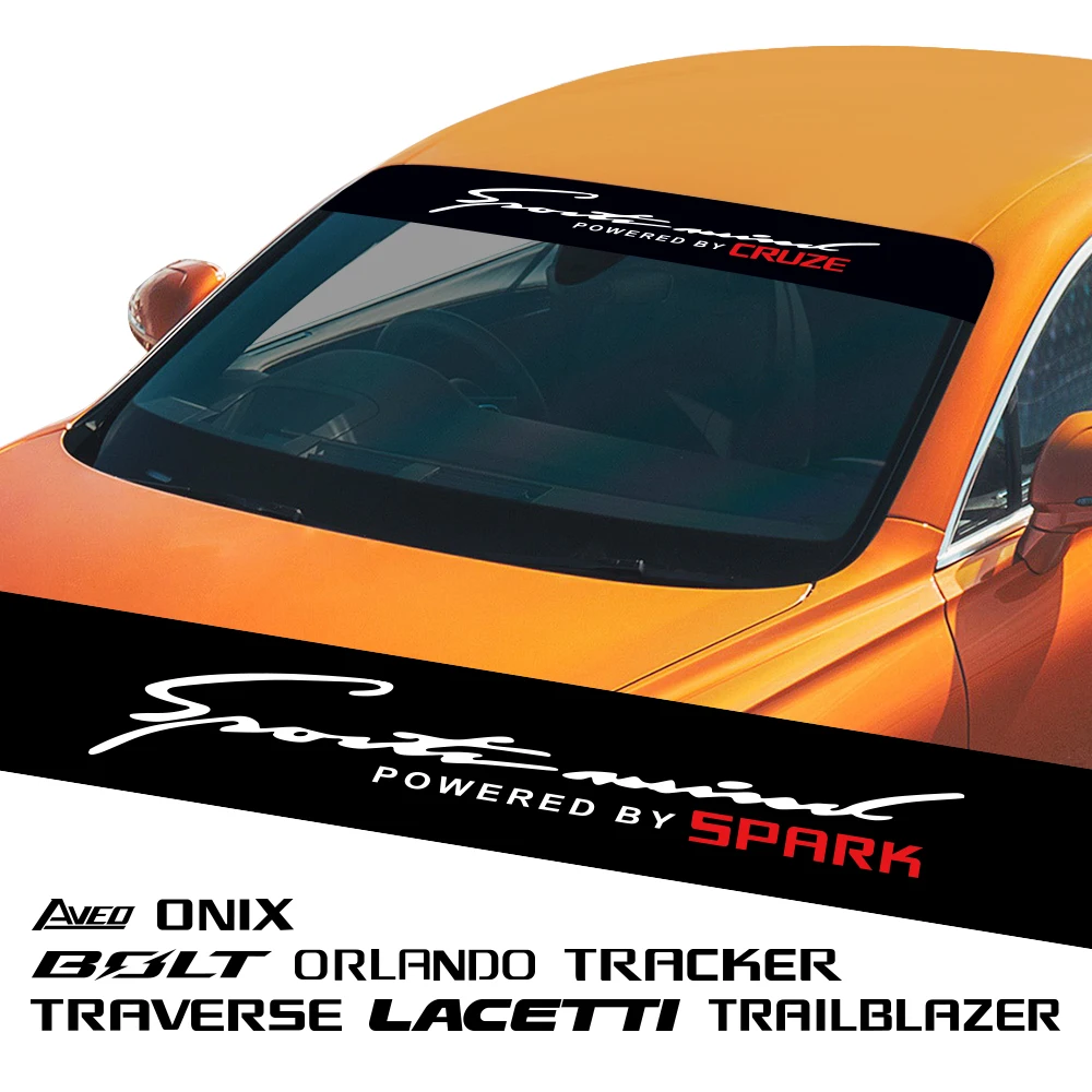 Car Front Windshield Stickers For Chevrolet CRUZE LACETTI SPARK AVEO TRACKER ONIX CORVETTE ORLANDO TRAILBLAZER SUBURBAN