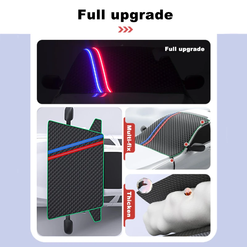 SEAMETAL Car Front Window Covers For Winter Auto Windshield Protector Snow Ice Cover Reflective Strip Oxford Cloth Accessories