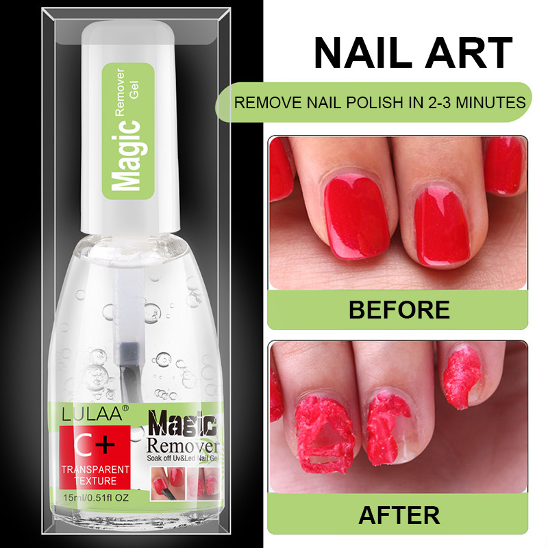 Magic Nail Polish Remover 15ml UV Gel Soak Off Remover Gel Manicure Fast Nail Cleaner