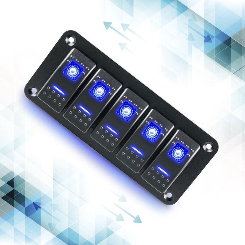 Household Appliances 12V Panel with Blue LED Light Toggle Rockers Waterproof for Auto Marine Vehicles Boats Drop Shipping