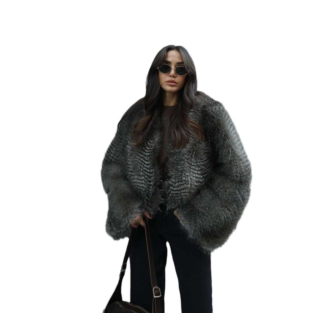 shanshi fur coat women Autumn New Women's Solid Color Premium Short Plush Fur Coat