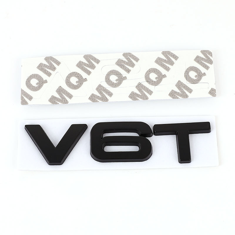 Car Sticker 3D V6T V8T Metal Emblem Badge Decals Displacement Stickers for Audi S3 S4 S5 S6 S7 S8 A4L A5 A6L A7 Q3 Q5 Q7