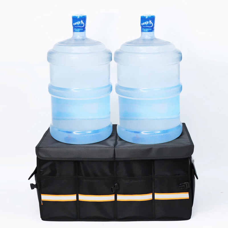 46/66/80L Car Trunk Organizer Foldable Heavy Duty Reflective Strip Durable Sturdy Thickened Plate Collapsible Trunk Storage Box de4f8