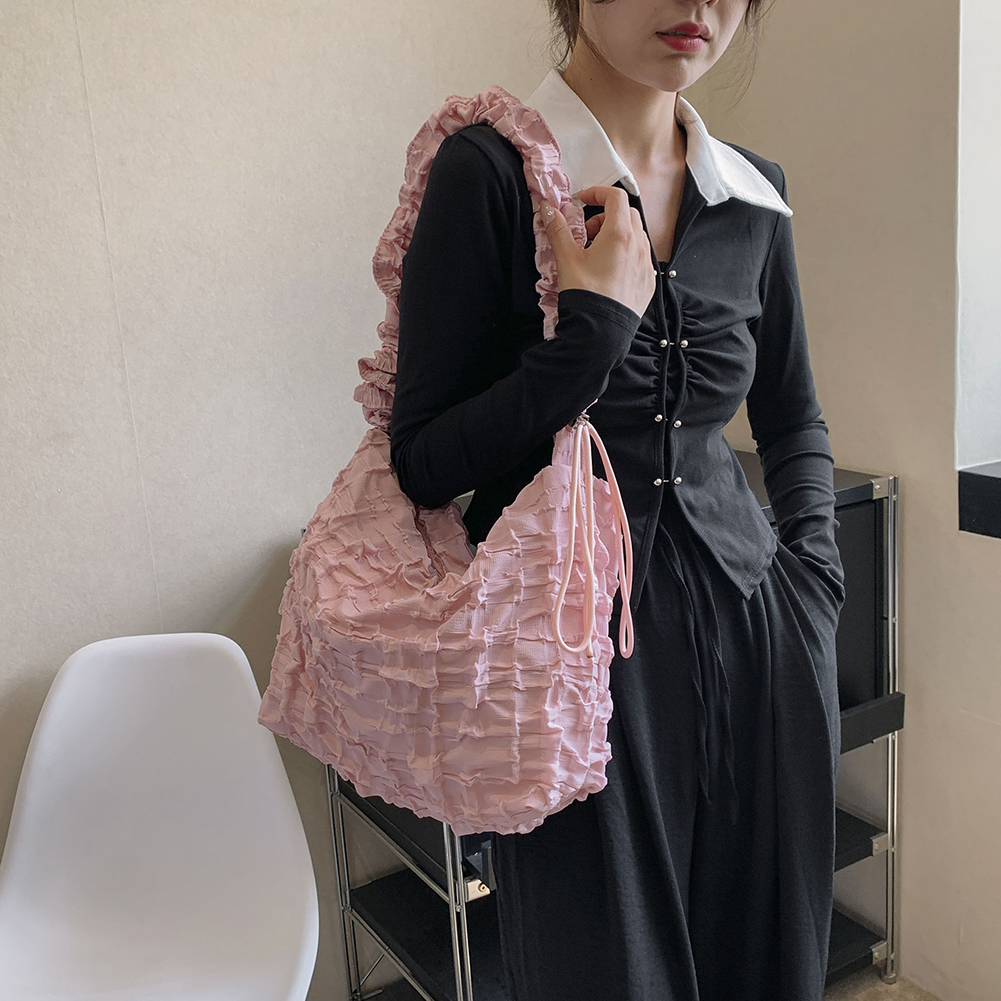 High-quality Lightweight Large Capacity Shopper Tote Armpit Bag Soft Cloud Pleated Women's Handbag Fashion Bubbles Shoulder Bag