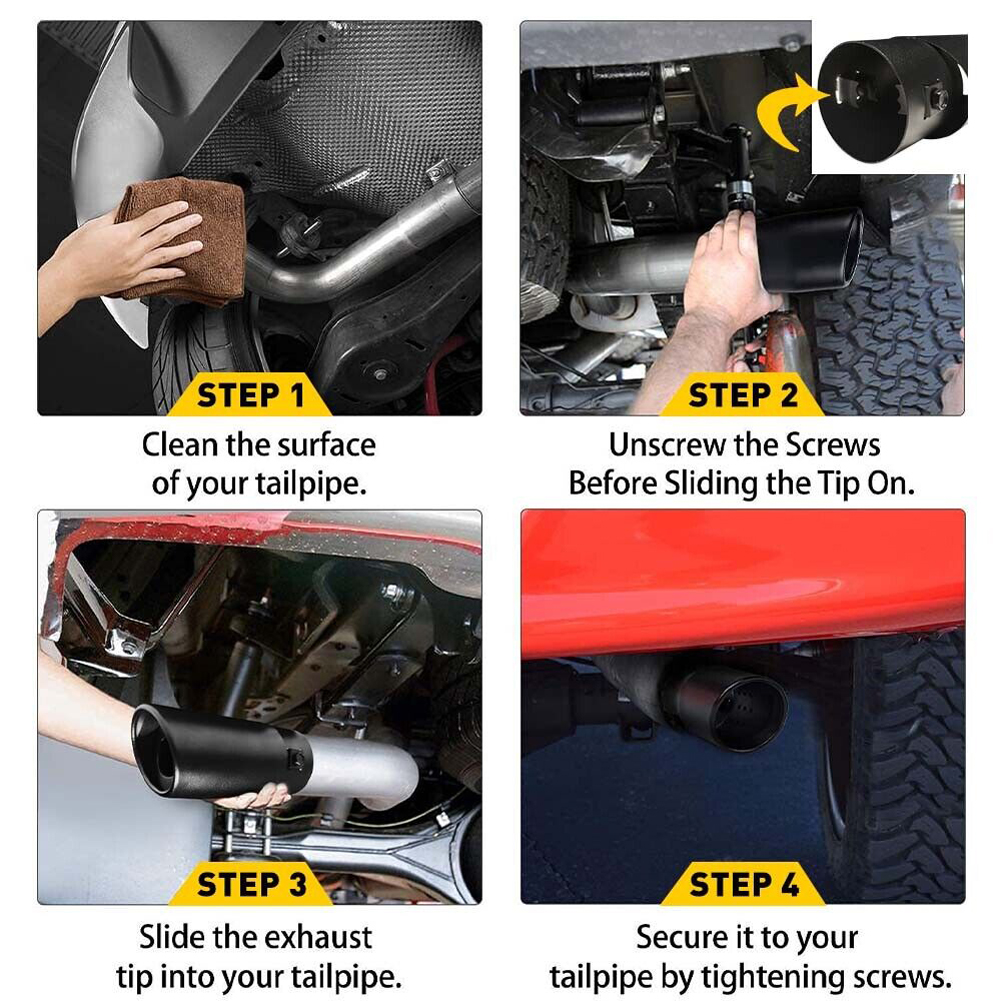 Universal Car Exhaust Tip Round Aluminum Alloy Muffler Tail Trim Rear Auto Pipe Nozzle Silencer Inlet mm 5