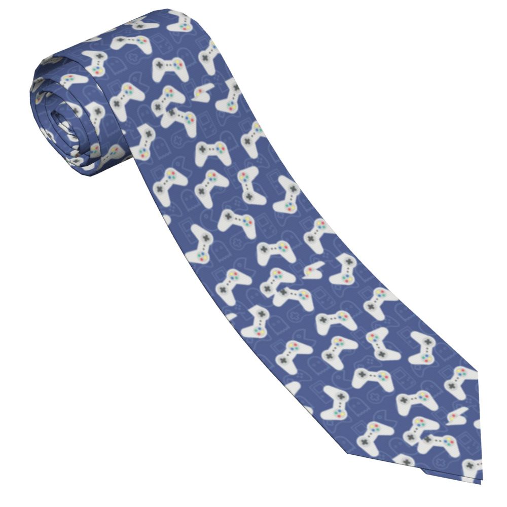 Born To Be A Gamer Neckties Men Women Polyester 8 cm Video Game Controller Neck Ties for Men Skinny Wide Accessories 61e63