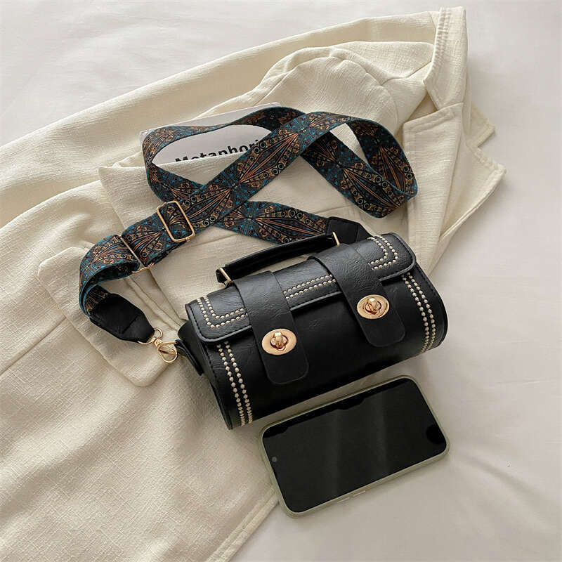 1 piece pure color one women's fashion handbag wide shoulder strap small bag