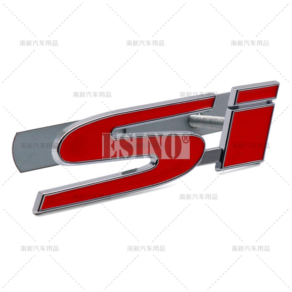 Car Styling 3D Metal Front Grill Chrome Zinc Alloy SI Emblem Badge Auto Accessory for Honda Civic Si