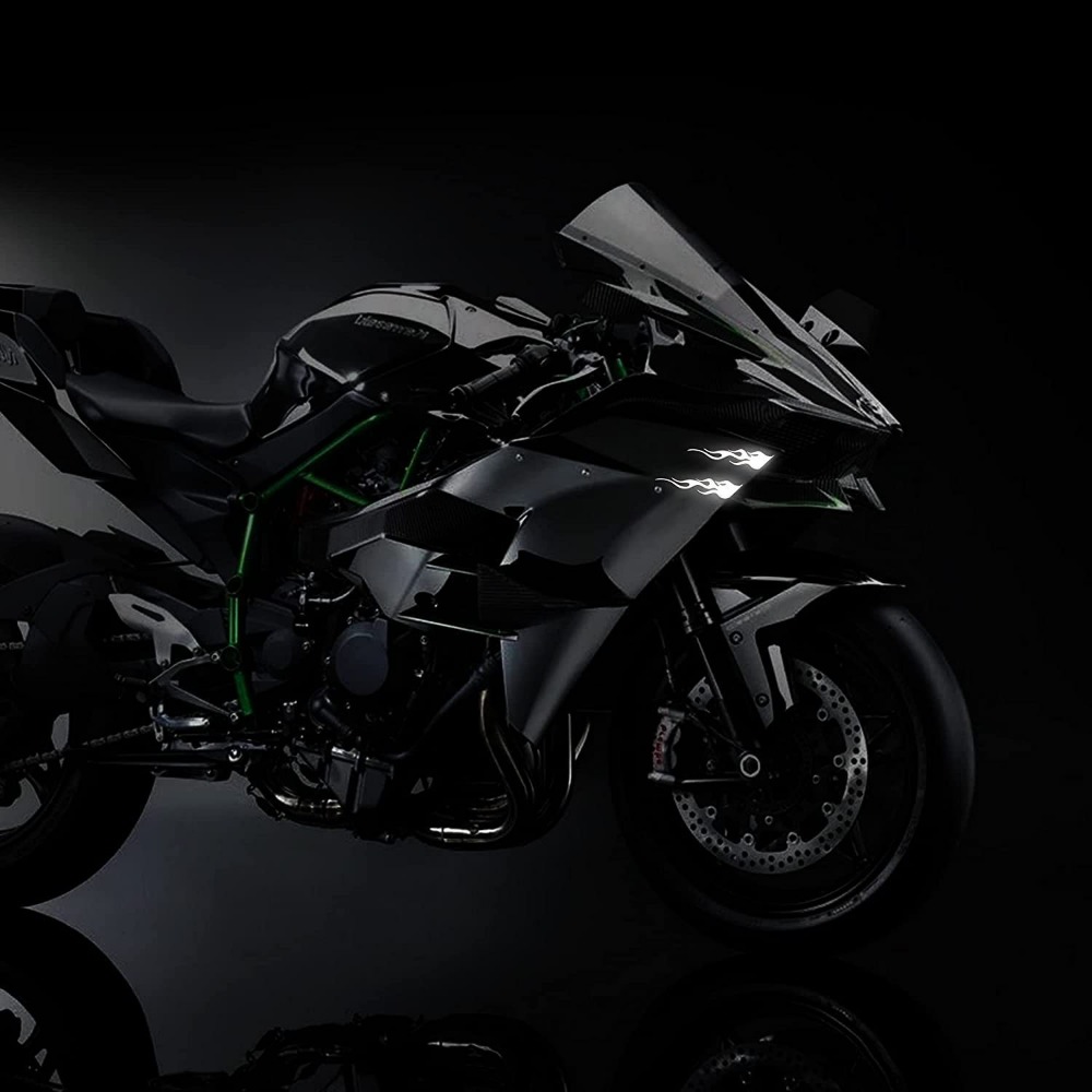 4PCS Flame Reflective Car Stickers for Rearview Mirror DIY Racing Sport Style Stripe Cool Body Styling Durable Vinyl Auto Decals