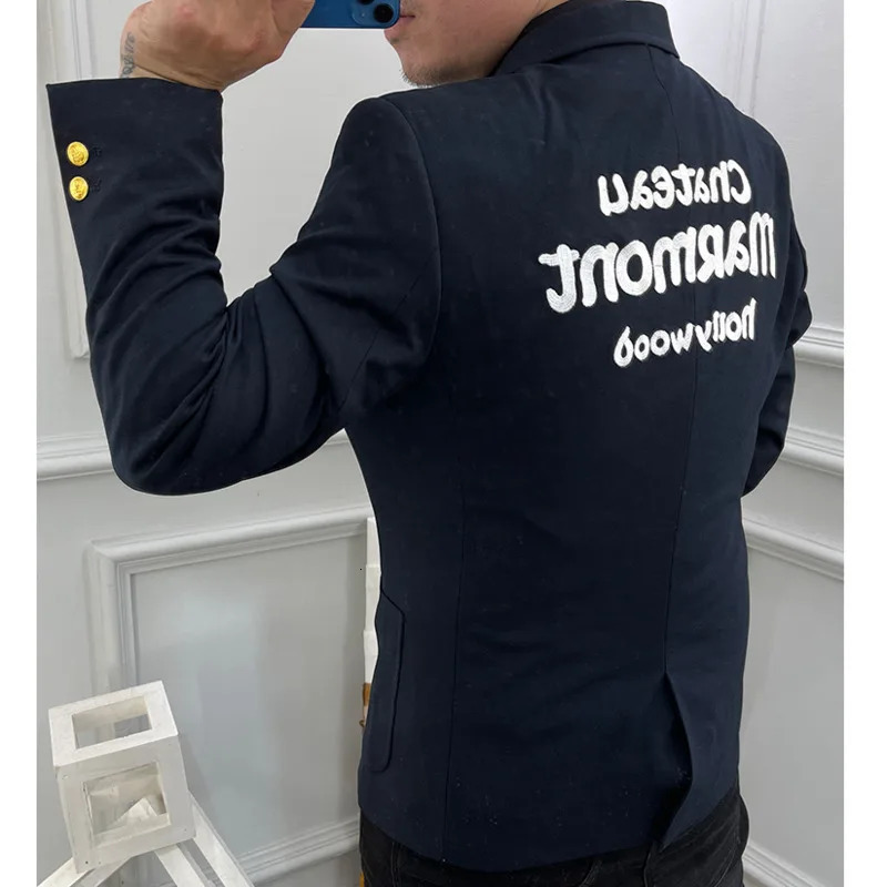 Night Show mens Korean fashion er sports jacket slim fit badge embroidered fashion jacket set collar high-quality sports jacket 241112