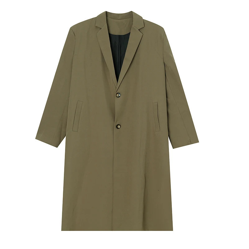 IEFB Mens Autumn Wool Coat Korean Solid Color Loose Coat Collar Single Breath Mens Wear 9C1731 241112