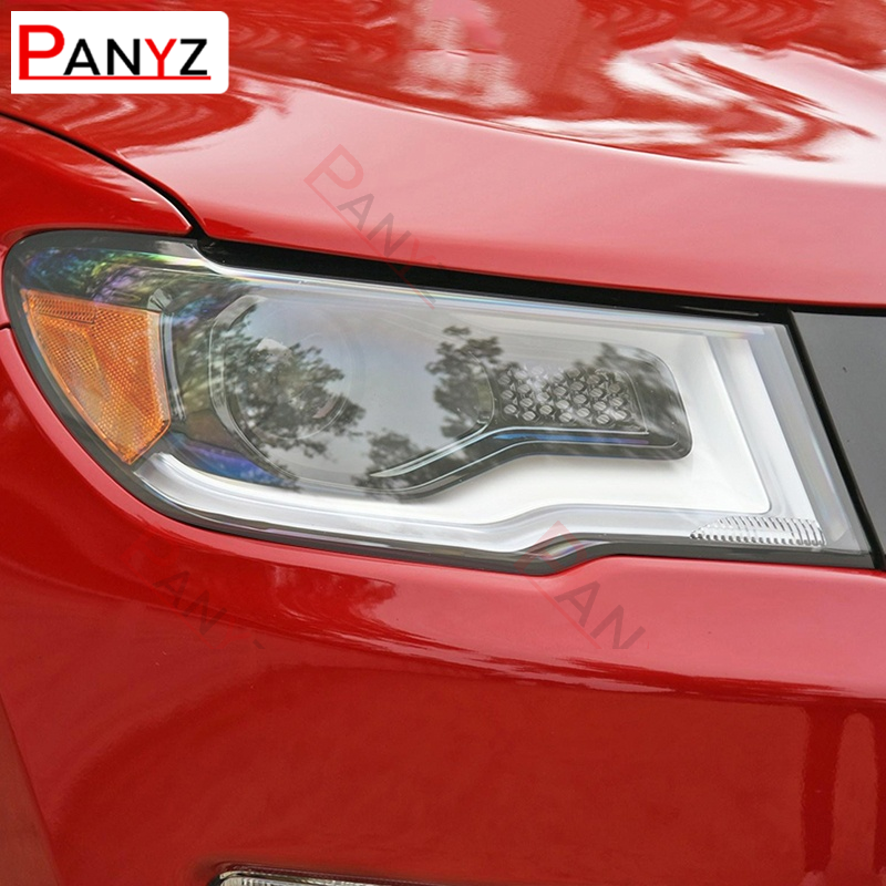2 Pcs For Jeep Compass 2017 2018 2019 2020 Car Headlight Film Headlamp Transparent Black TPU Protective