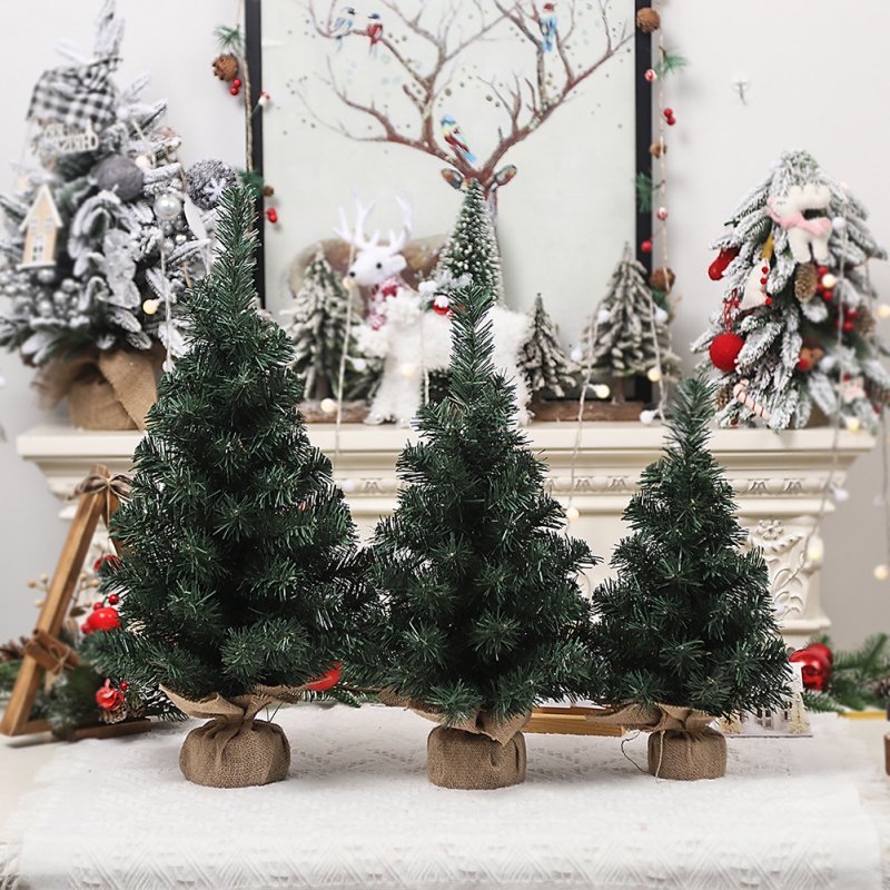 40/50/60CM Artificial Tabletop Christmas Tree Window Ornament Green Cedar Needle Tree Noel Xmas New Year Home Navidad Decoration 64bee