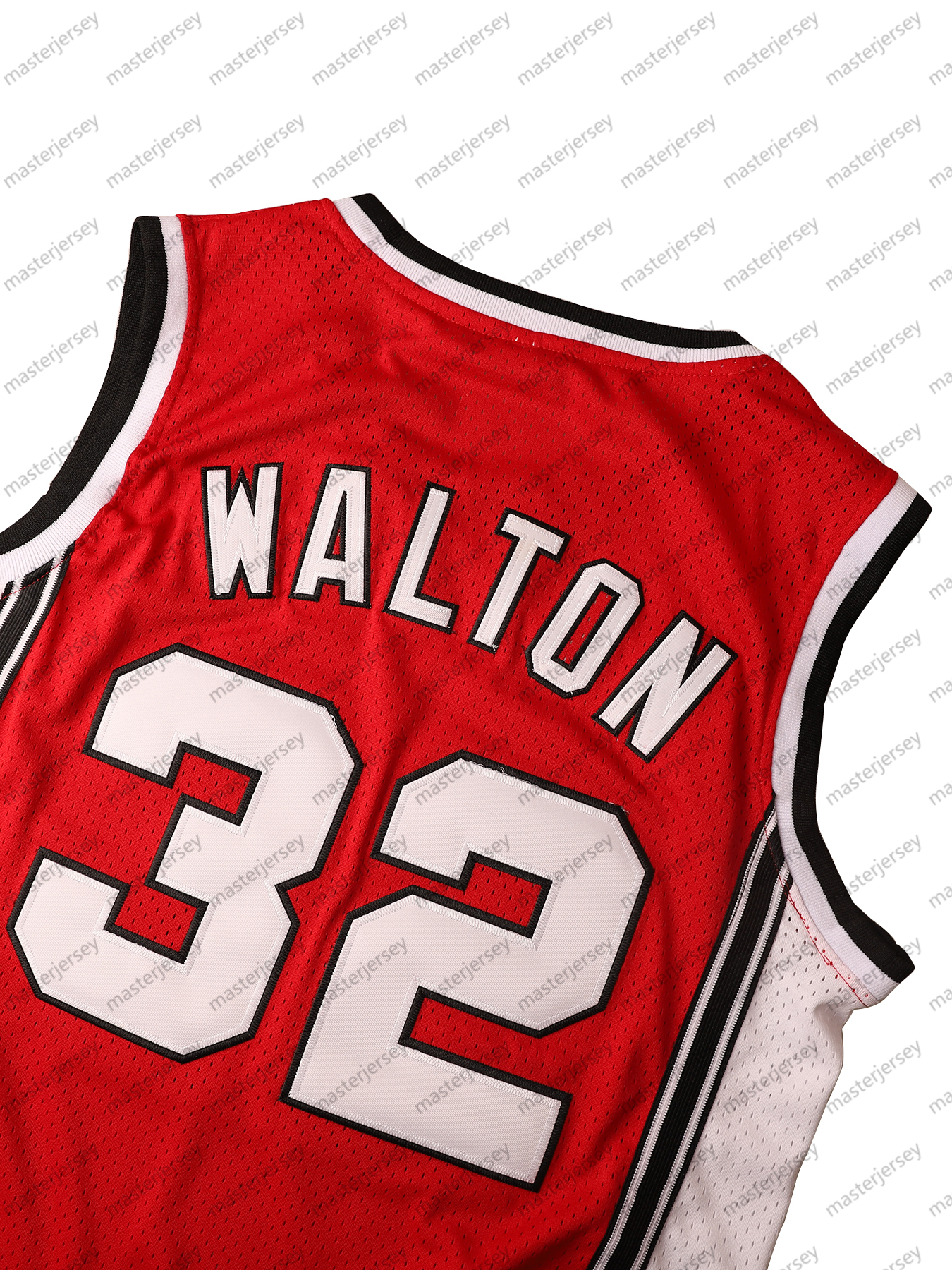 #32 WALTON Men's Basketball Jersey Sweatshirt - Embroidered Movie Mesh Letters & Numbers, Crew Neck Sleeveless Training Vest, Loose Fit Athletic 