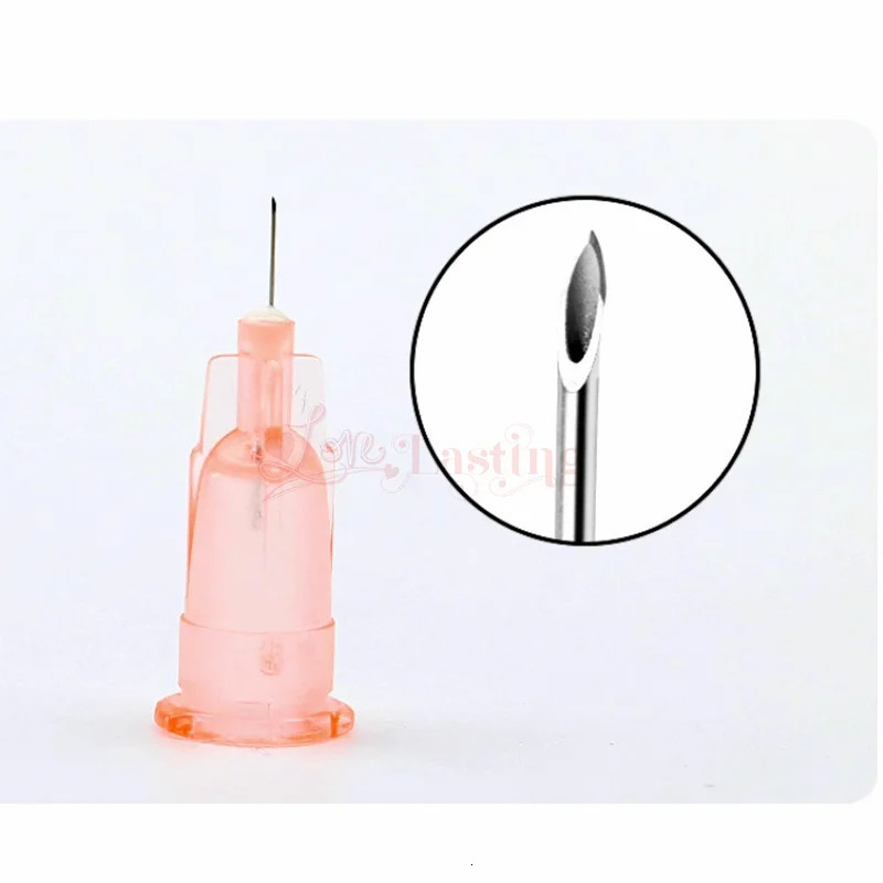 100PCS/Box 34G 1.5mm 2.5mm 4mm 8mm Tattoo Needle Transparent Syringe Non toxic Needle Small Tooth Rinse Parts 241202