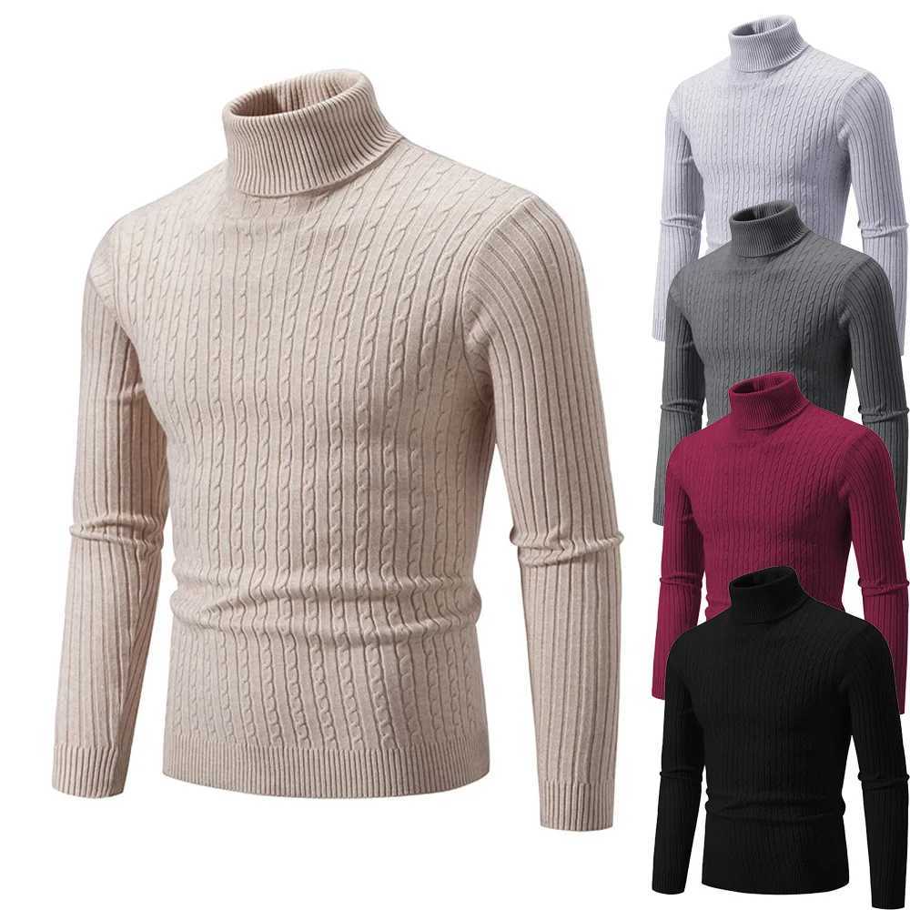 New mens high neck sweater solid color turtle neck zipper knitted sweater casual turtle neck sweater mens autumn and winter W2411111