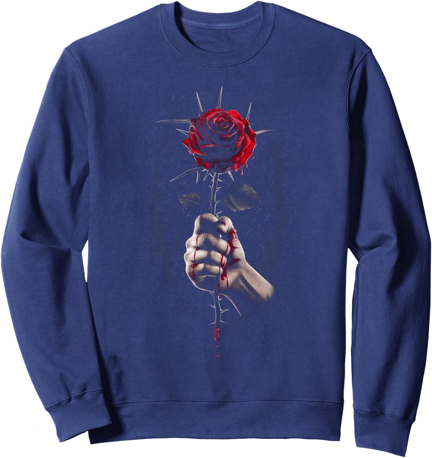Long Sleeve Shirts for Men sweatshirt Bloody Rose Hand Holding Rose with Thorns and Blood Sweatshirt T shirt Tee Streetwear Casual tops clothes