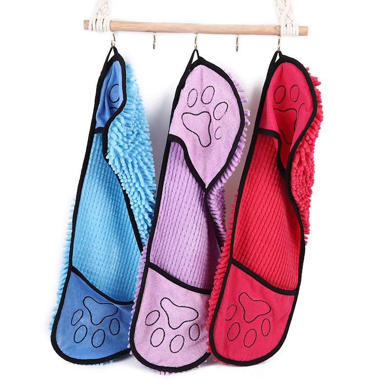 Pet Bath Towel Hand Wipe Dog Bath Towe Soft Comfortable Strong Water Absorption Dog Cat Shower Bath Towel Quick Drying