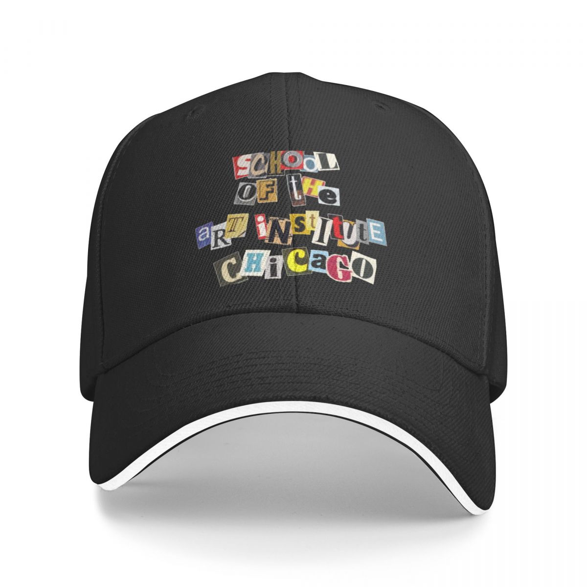 New School of The Art Institute of Chicago SAIC Funky Collage Baseball Cap tea hats Rugby Brand Women's Hat Men's c031e