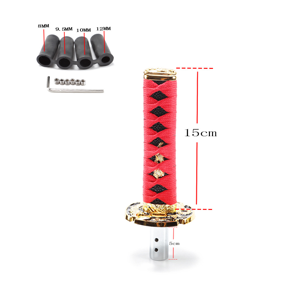 Universal 150MM JDM Style Katana Samurai Sword Shift Knob Shifter With Adapters Gear Shift knob car accessories fd205