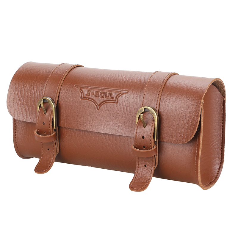 Bag, PU Leather Classic Retro Bike Rack Bag Storage Tool For Bicycle Scooter Head Folding Handlebar Saddle