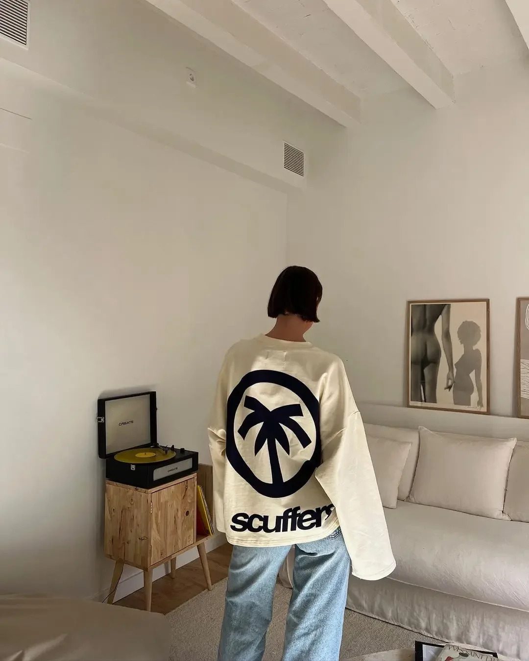 Harajuku loose casual Versatile top Y2k autumn warm cotton long sleeved T-shirt womens clothing mens couple clothing 241112