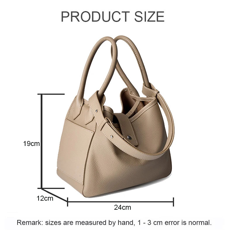 y Genuine Leather Vegetable Basket Womens Handbag Temperament Soft Bucket Bag Portable Commuting Crossbody Bags 241111