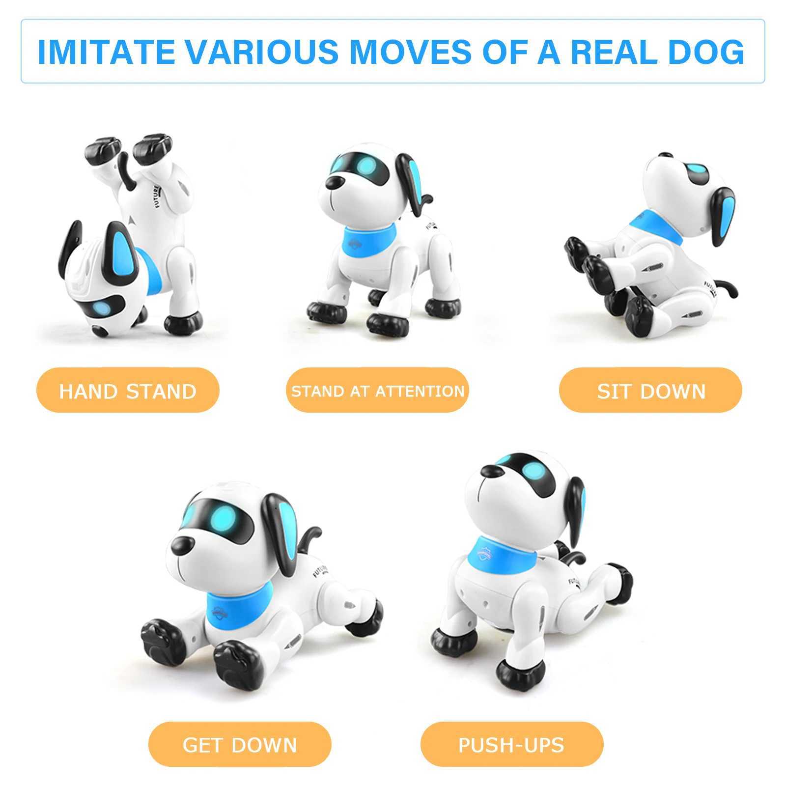 Electric/RC Animals RC Robot Dog Electronic Walking Dog Intelligent Touch Remote Control Pet Dog Toys Childrens Toys Boys and Girls GiftsL2404