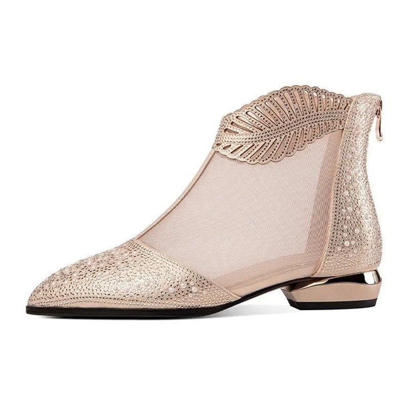 Womens Summer Boots Elegant Ankle Shoes Womens Trend 2024 Comfortable Outdoor Fashion Low Toe Sandals 241111