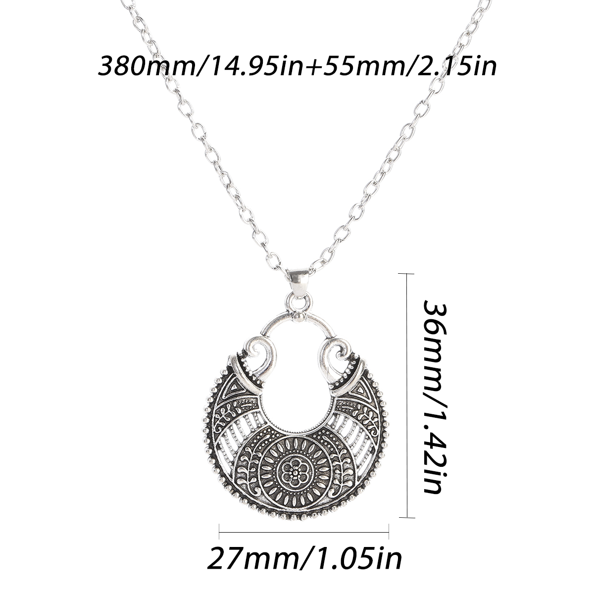 Ethnic Antique Sier Color Carving Drop Earring Necklace Women Vintage Alloy Flower Round Dangle Earring Sets Pendient Jewelry 5dc3b 5 b3e5f